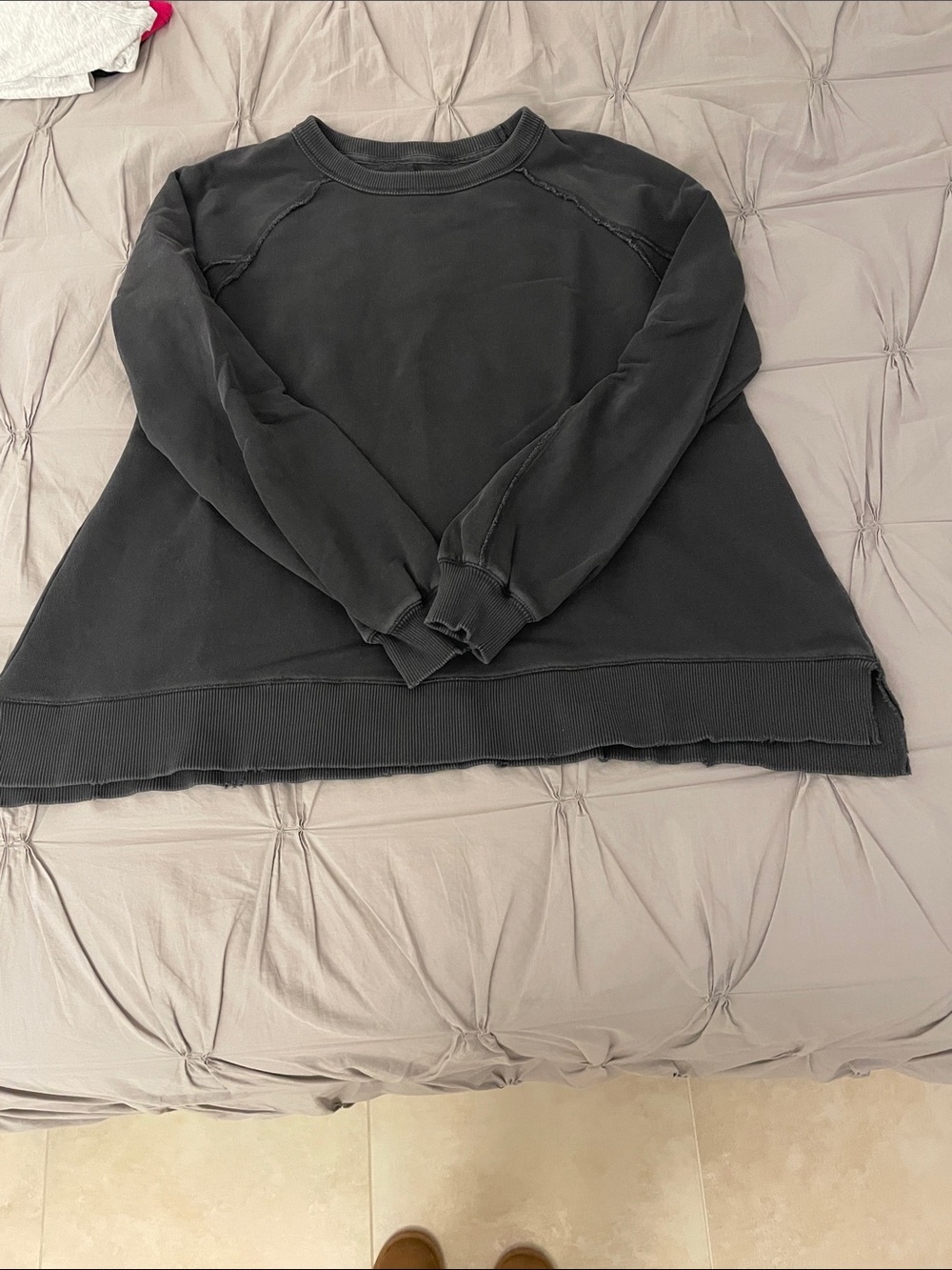 Classic Black Crewneck Sweatshirt oversized aerie washed black